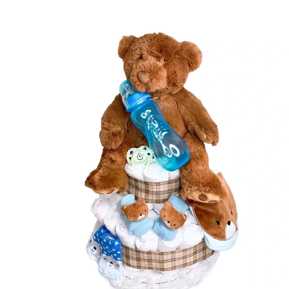 Teddy Bear Diaper Cake
